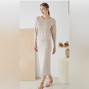 Boutique sweater and skirt set